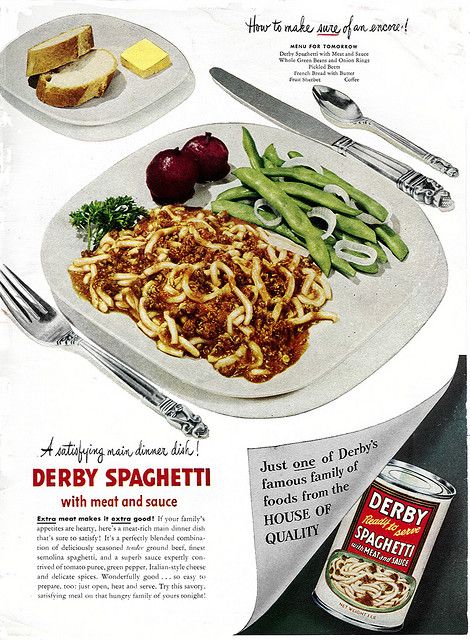 Vintage-Ads-1947-Derby-Spaghetti-by-clotho98-via-Flickr Vintage Ads : 1947 Derby Spaghetti by clotho98, via Flickr