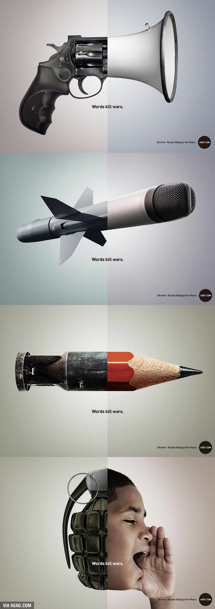 Print-Advertising-This-ad-promotes-talking-about-issues-instead-of-resorting-to-violence.-It-trans Creative Advertising : Creative Ads: Words kill wars.