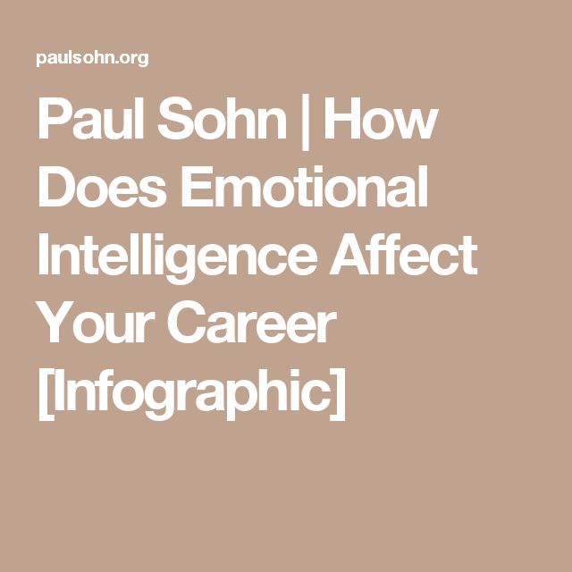 Psychology Infographic : Paul Sohn | How Does Emotional Intelligence ...