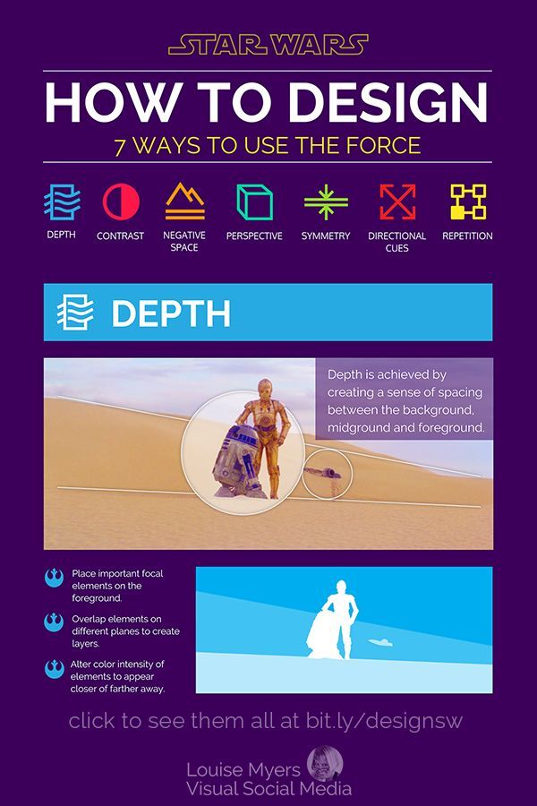 1535117992_667_Marketing-Infographic-Improve-your-design-skills-with-7-principles-from-Star-Wars-1-Depth-is-achieve Marketing Infographic : Improve your design skills with 7 principles from Star Wars! 1) Depth is achieve...
