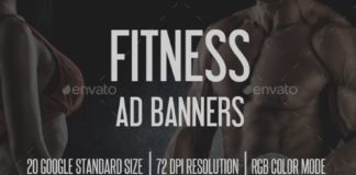 Healthcare Advertising Fitness Web Banner Ads Template Psd