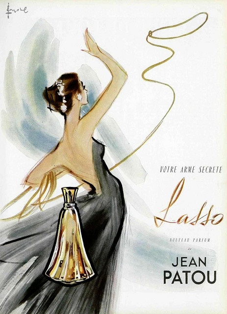 Vintage-Advertising-1950s-French-Jean-Patou-Perfume-Ad Vintage Advertising : 1950s French Jean Patou Perfume Ad.