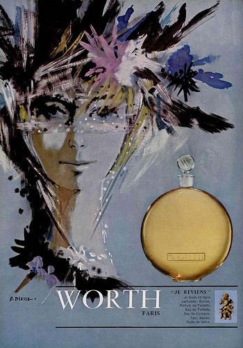 Vintage-Advertising-Je-Reviens-Worth-perfume-1960s-by-Addie-♥-via-Flickr Vintage Advertising : Je Reviens, Worth perfume, 1960s (by Addie ♥, via Flickr).