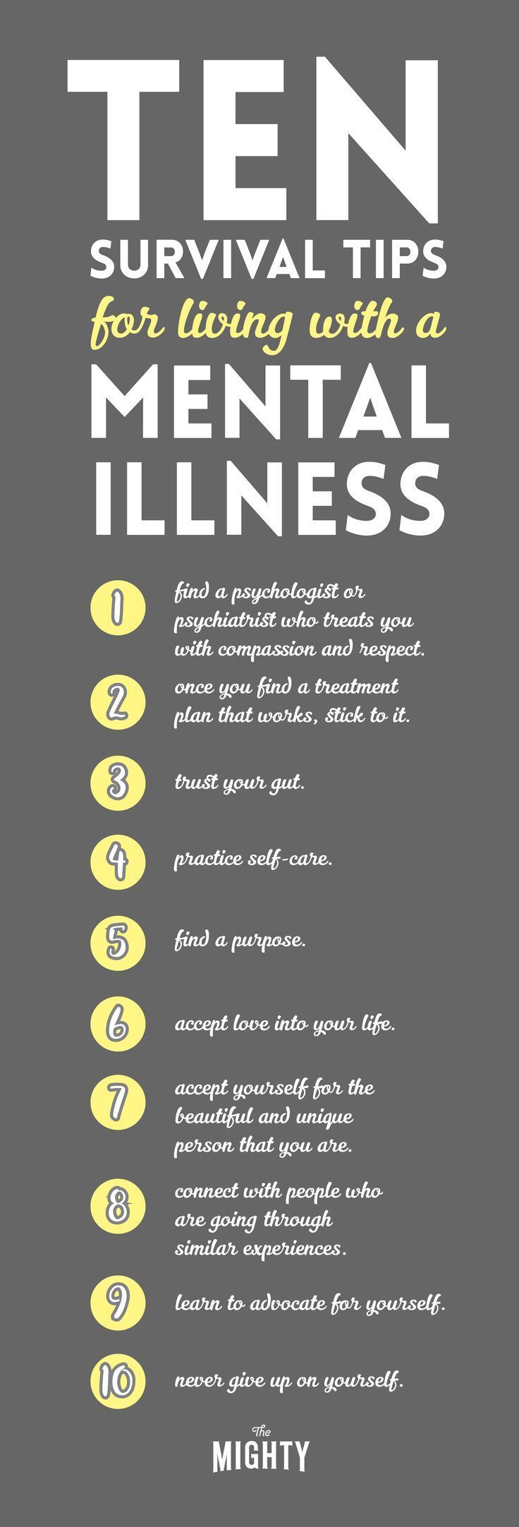 Psychology-Infographic-10-Survival-Tips-For-Living-With-a-Mental-Illness.-mentalhealth-mentalhealthaw Psychology Infographic : 10 Survival Tips For Living With a Mental Illness. #mentalhealth #mentalhealthaw...