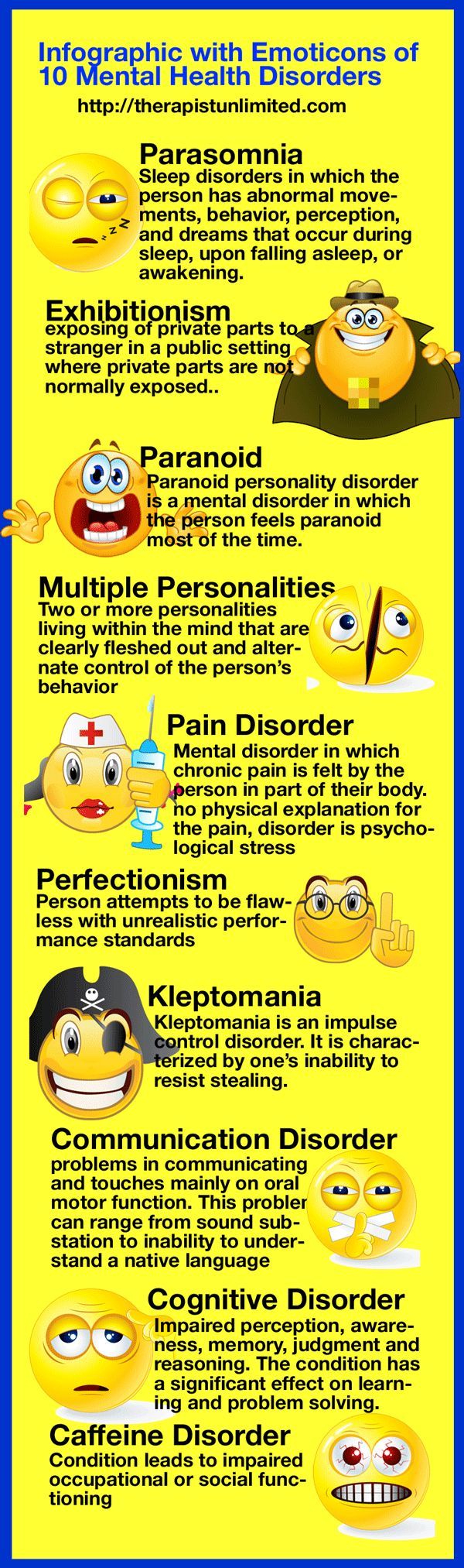 Psychology-Infographic-10-Mental-Health-Disorders-Shown-As-Emoticons-While-this-infographic-contains Psychology Infographic : 10 Mental Health Disorders Shown As Emoticons - While this infographic contains ...