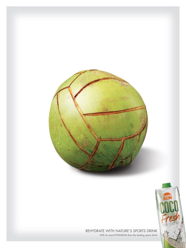 Advertising-Campaign-Coco-Fresh-Volleyball Advertising Campaign : Coco Fresh: Volleyball. "Rehydrate with nature's sports drink. With 5x more pota...