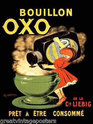 Vintage-Advertising-Bouillon-oxo-broth-girl-cooking-soup-food Vintage Advertising : Bouillon oxo broth girl cooking soup food french cappiello vintage poster repro