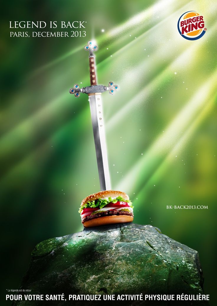 Advertising-Campaign-Legend-is-back.-Burger-King-Ad-for Advertising Campaign : Legend is back. Burger King Ad for its return to Paris in December 2013, unknown...