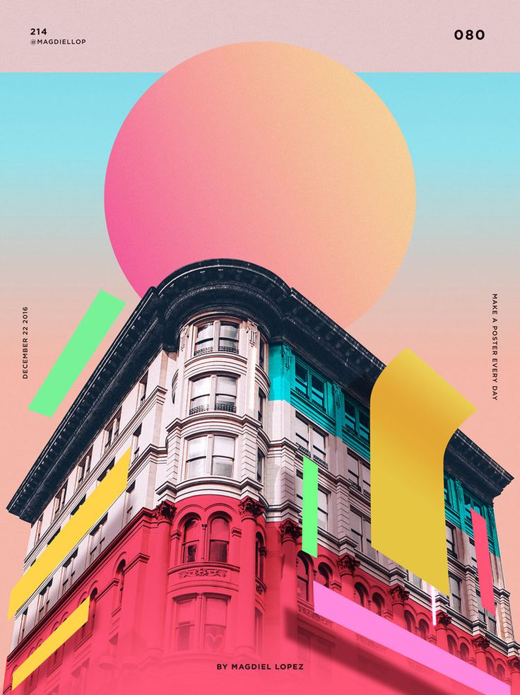 Advertising-Campaign-colorful-graphic-design-poster-combines-gradients-and Advertising Campaign : colorful graphic design poster combines gradients and architecture photography