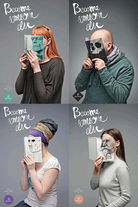 Creative-Advertising-Become-someone-else-Sleeveface-litteraire Creative Advertising : Become someone else - Sleeveface littéraire