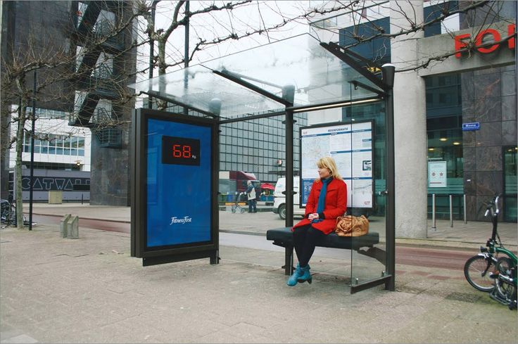 1559960560_443_Creative-Advertising-35-Creative-Fitness-Ads-To-Encourage Creative Advertising : Fitness First Bus Stop Scale Ad | Guerrilla Marketing