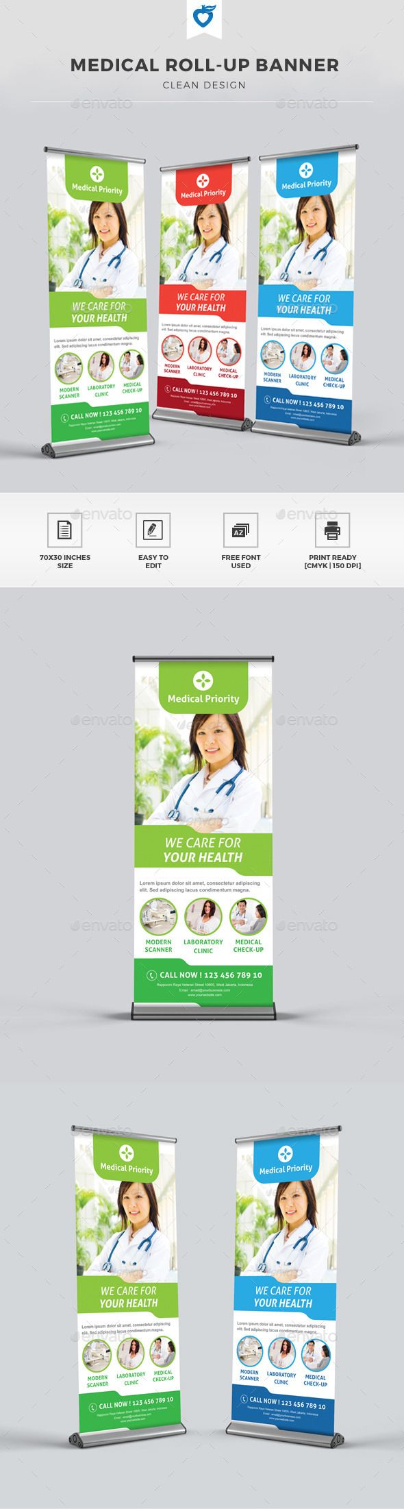 Healthcare-Advertising-Medical-Roll-up-Banner-Template-design-Download-graphicriver.net Healthcare Advertising : Medical Roll-up Banner Template #design Download: graphicriver.net/...