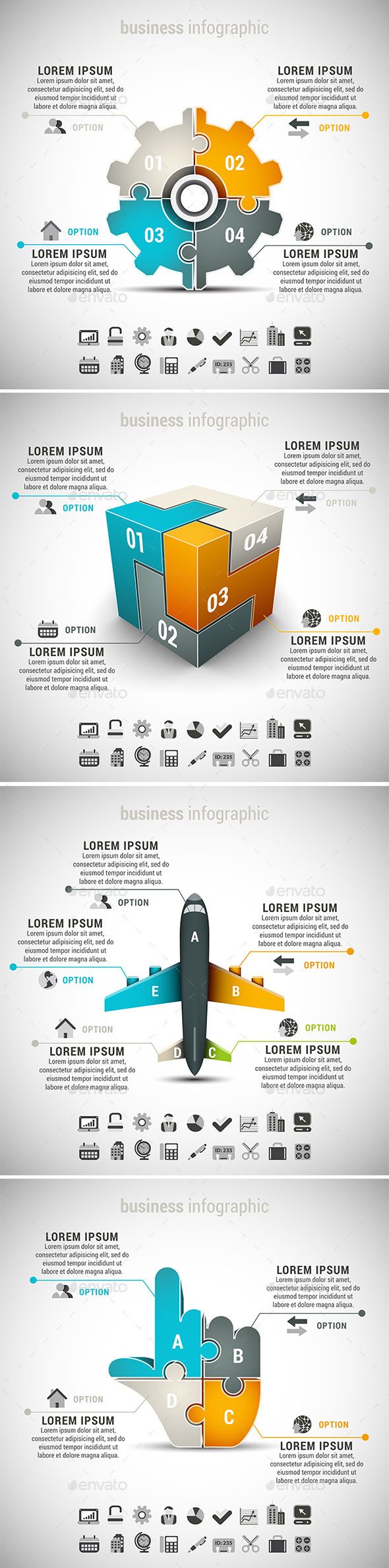 Advertising-Infographics-4-in-1-Business-Infographics-Bundle-— Advertising Infographics : 4 in 1 Business Infographics Bundle — Photoshop PSD #instruction #design • A...