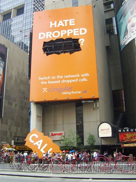 Creative-Advertising-Cingular-Billboard-“Hate-Dropped-Calls Creative Advertising : Cingular Billboard - “Hate Dropped Calls?"