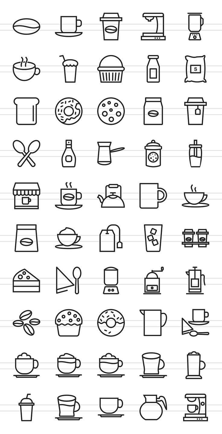 Creative-Advertising-50-icones-de-ligne-de-cafe-par Creative Advertising : 50 icônes de ligne de café par IconBunny sur le marché créatif - #on #Café ...