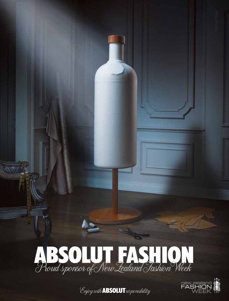 Creative-Advertising-Absolut-Vodka-Une-bouteille-a-la Creative Advertising : Absolut Vodka : Une bouteille à la mode