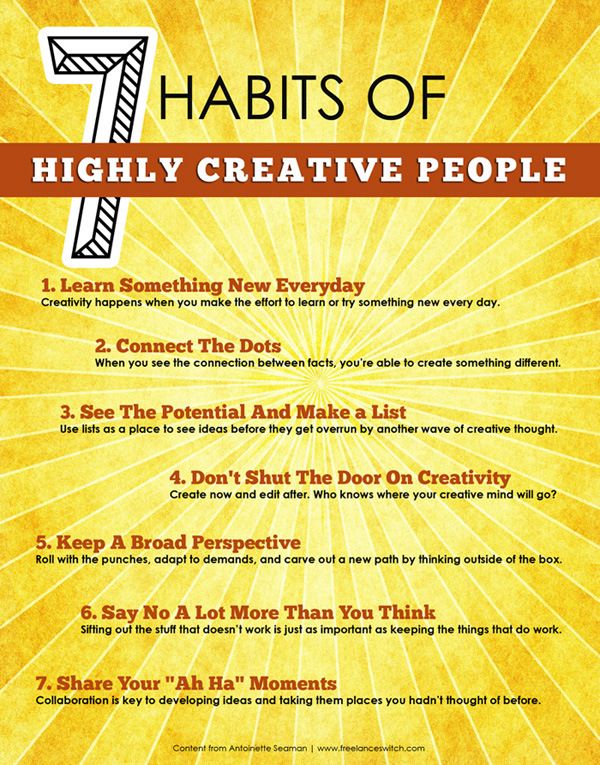 Psychology-Infographic-7-Habits-Of-Highly-Creative-People Psychology Infographic : 7 Habits Of Highly Creative People