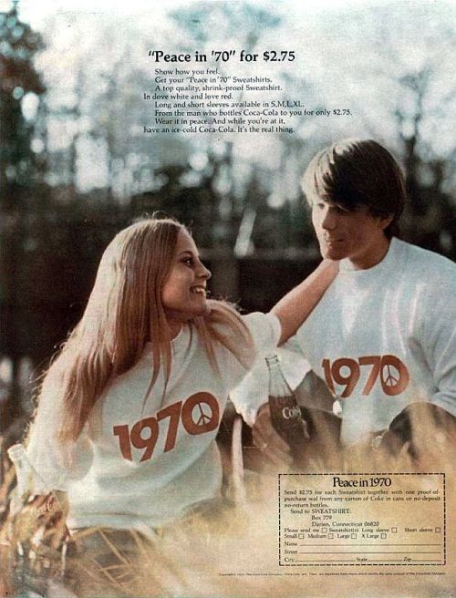 1584007036_997_Advertising-Inspiration-1970-“Peace-in-1970”-sweatshirt-in Advertising Inspiration : 1970 - “Peace in 1970” sweatshirt in dove white and...