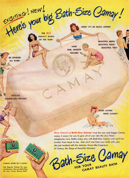 Advertising-Inspiration-Exciting-New-Bath-Size-Camay-Cosmopolitan-magazine Advertising Inspiration : Exciting! New! Bath-Size Camay - Cosmopolitan magazine -...