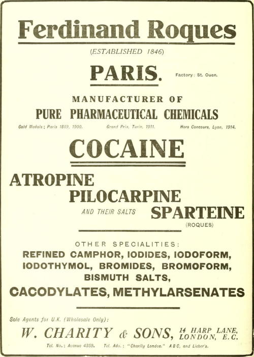 Advertising-Inspiration-Ferdinand-Roques-Pure-Pharmaceutical-Cocaine-Chemist Advertising Inspiration : Ferdinand Roques Pure Pharmaceutical Cocaine - Chemist and...