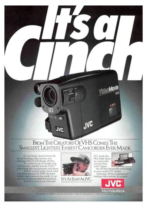 Advertising-Inspiration-“It’s-a-Cinch”-JVC-Mini-VideoMovie-May Advertising Inspiration : “It’s a Cinch” JVC Mini VideoMovie (May 3, 1987)Source:...