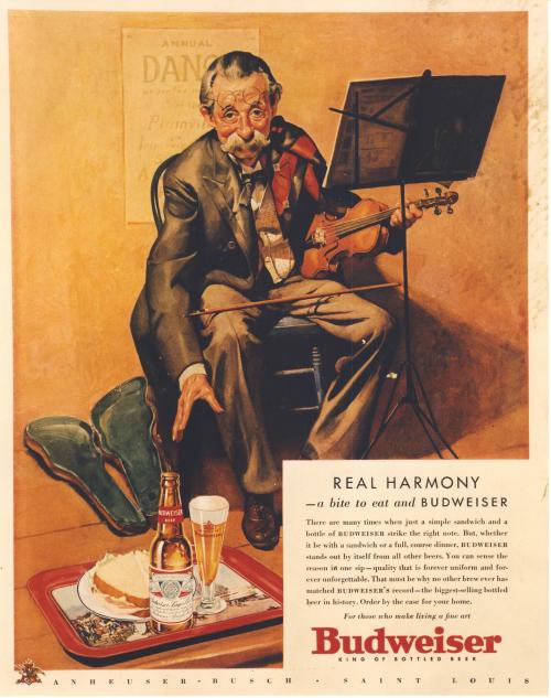 Advertising-Inspiration-A-bite-to-eat-and-Budweiser-1934Source Advertising Inspiration : A bite to eat and Budweiser [1934]Source:...