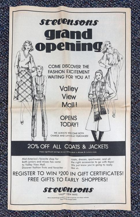 Advertising-Inspiration-Grand-opening-of-new-mall-1980-LaCrosse Advertising Inspiration : Grand opening of new mall (1980, LaCrosse, Wisconsin).Source:...