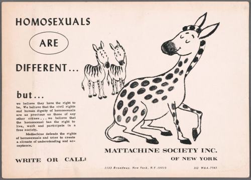 Advertising-Inspiration-Homosexuals-are-different-Mattachine-Society-of-New Advertising Inspiration : Homosexuals are different, Mattachine Society of New York,...
