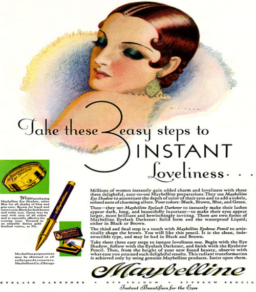 Advertising-Inspiration-Maybelline-eye-makeup.-1930.Source Advertising Inspiration : Maybelline eye makeup. 1930.Source:...
