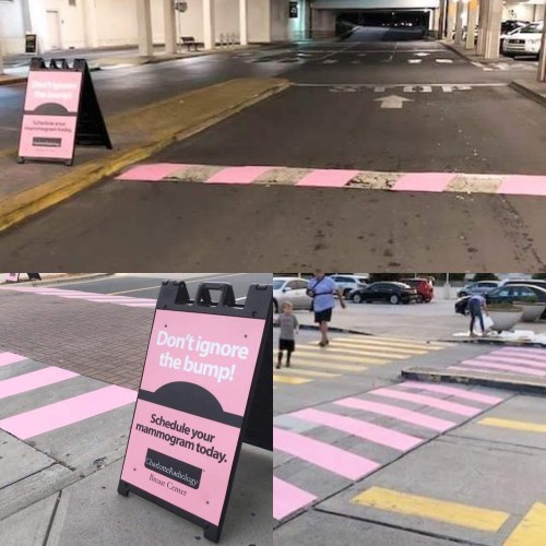 Advertising-Inspiration-Radiology-Clinic-Paints-Speedbumps-Pink-xpost-from Advertising Inspiration : Radiology Clinic Paints Speedbumps Pink x/post from...
