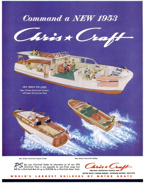 Advertising-Inspiration-Chris-Craft-Motor-Boats-1953Source Advertising Inspiration : Chris Craft Motor Boats - 1953Source:...