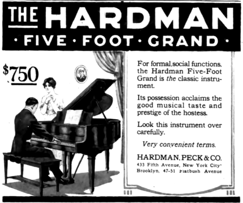 Advertising-Inspiration-Hardman-Five-Foot-Grand-piano-ad-March Advertising Inspiration : Hardman Five Foot Grand piano ad (March 17, 1918)Source:...