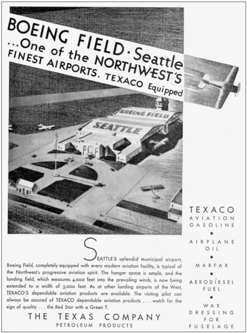 Advertising-Inspiration-One-of-the-Northwest’s-Finest-Airports.-Texaco Advertising Inspiration : One of the Northwest’s Finest Airports. Texaco equipped....