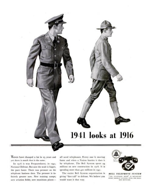 Advertising-Inspiration-“1941-looks-at-1916”-Bell-Telephone Advertising Inspiration : “1941 looks at 1916” - Bell Telephone System ad from...