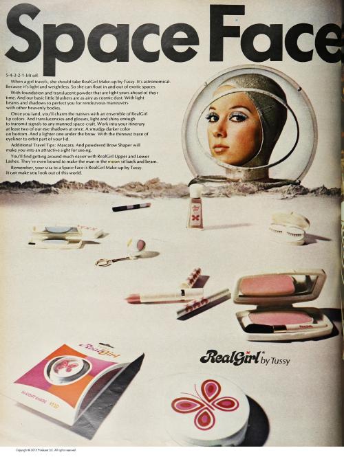 Advertising-Inspiration-“Space-Face”-Real-Girl-by-Tussy-August Advertising Inspiration : “Space Face” Real Girl by Tussy, August 1969Source:...