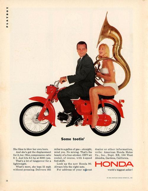 Advertising-Inspiration-American-Honda-Motor-Co.-Inc-featured-in Advertising Inspiration : American Honda Motor Co., Inc featured in Playboy [1964]Source:...