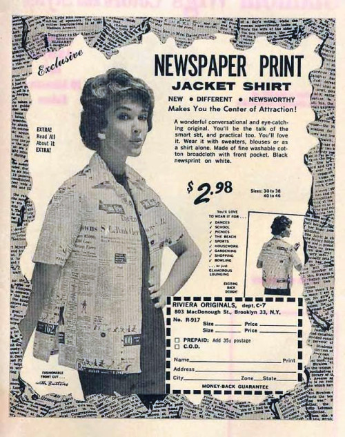 Advertising-Inspiration-Newspaper-Print-Jacket-Shirt-1964Source Advertising Inspiration : Newspaper Print Jacket Shirt - 1964Source:...