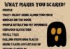 Infographic : Ashton Whitmoyer-Ober on Instagram: “These are all things that YOU said makes you scared! Comment below 👇🏼 alternative answers!”
