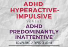 Infographic : ADHD Hyperactive/Impulsive vs Inattentive Infographic