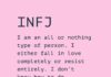 Infographic : Sarah Kuhn | INFJ Woman on Instagram: “I’m not good at balance. ⚖️ #BeYou #infj #infjlife #infjlove #infjfriends #infjconfessions #infjquotes”