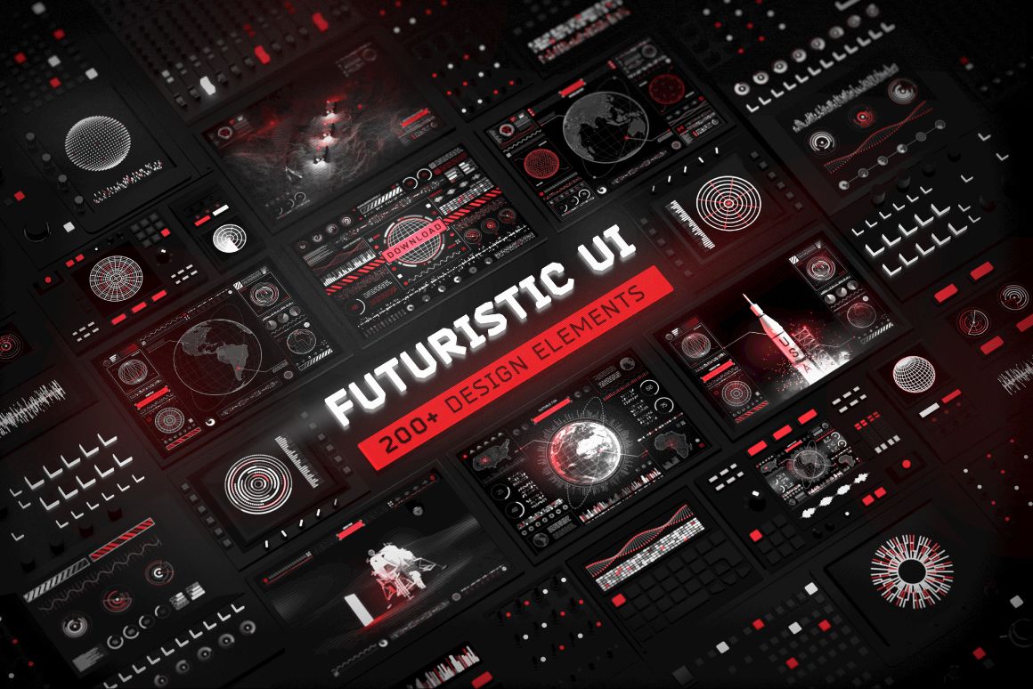 Advertising-Infographics-Futuristic-UI-Kit-Design-Cuts Advertising Infographics : Futuristic UI Kit - Design Cuts